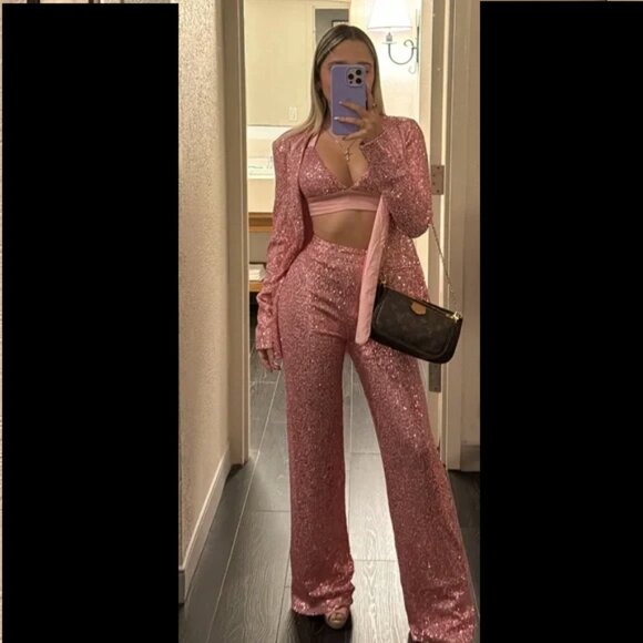 Pink Glitter Suite Set